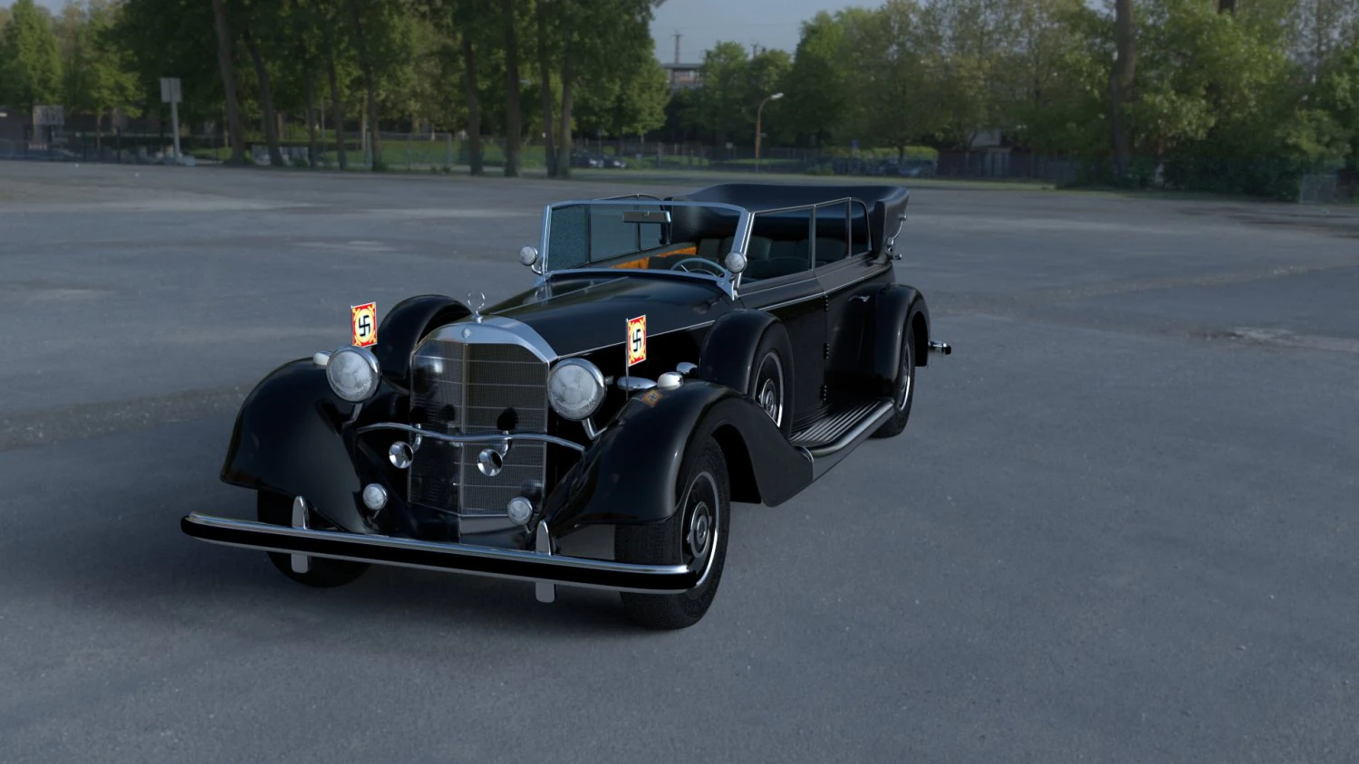 mercedes 770k grosser nazi personel arabası hdri 3D Model .c4d .max .obj .3ds .fbx .stl .blend