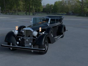 메르세데스 770k 그로스 나치 직원 자동차 HDRI 3D 모델