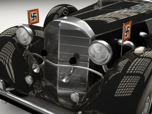mercedes 770k grosser nazi personel arabası hdri 3D Model