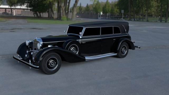 mercedes 770 staff car hdri 3D Model .c4d .max .obj .3ds .fbx .stl .blend 