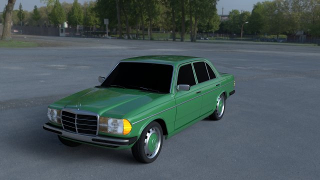 mercedes-benz w123 hdri 3D Модель .c4d .max .obj .3ds .fbx .stl .blend 