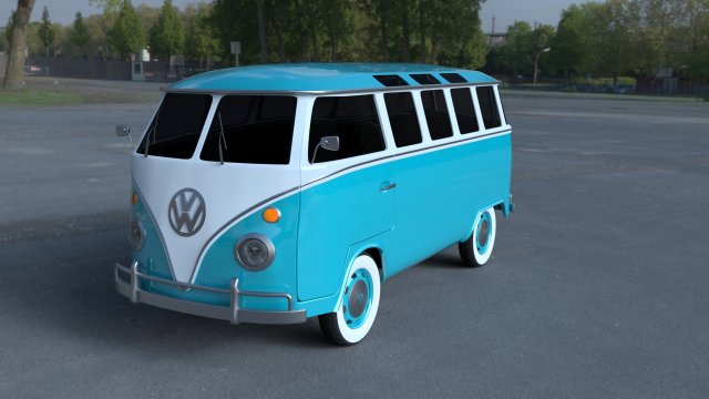 vw bus mk 1 hdri 3D Model .c4d .max .obj .3ds .fbx .stl .blend 