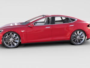 tesla model s with chassis-interior rev 3D Model