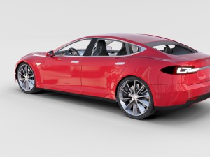 tesla model s with chassis-interior rev 3D Model