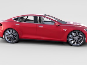 tesla model s with chassis-interior rev 3D Model