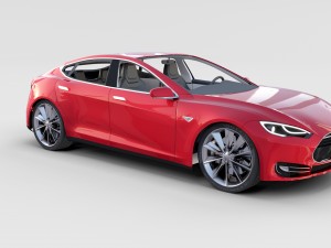 tesla model s with chassis-interior rev 3D Model