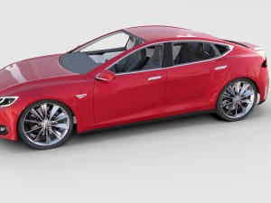 tesla model s with chassis-interior rev 3D Model
