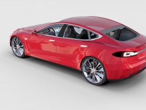 tesla model s with chassis-interior rev 3D Model