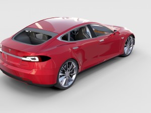 tesla model s with chassis-interior rev 3D Model