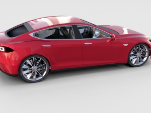 tesla model s with chassis-interior rev 3D Model