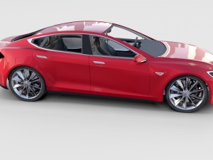 tesla model s with chassis-interior rev 3D Model
