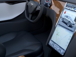 tesla model s with chassis-interior rev 3D Model