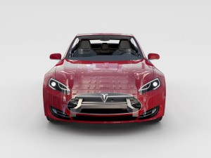 tesla model s with chassis-interior rev 3D Model