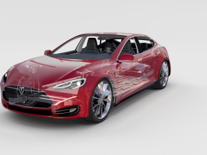tesla model s with chassis-interior rev 3D Model