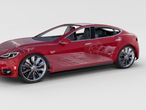 tesla model s with chassis-interior rev 3D Model