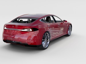 tesla model s with chassis-interior rev 3D Model