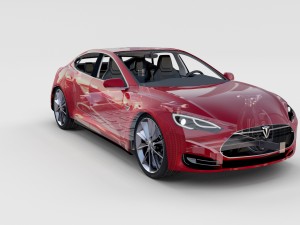 tesla model s with chassis-interior rev 3D Model