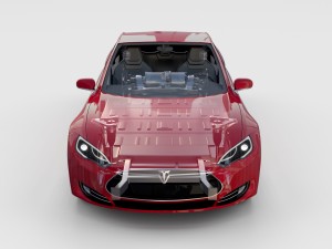 tesla model s with chassis-interior rev 3D Model