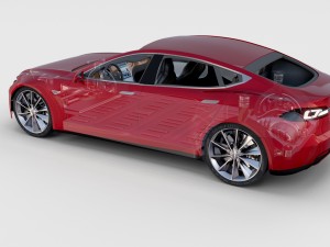 tesla model s with chassis-interior rev 3D Model