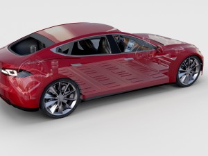 tesla model s with chassis-interior rev 3D Model