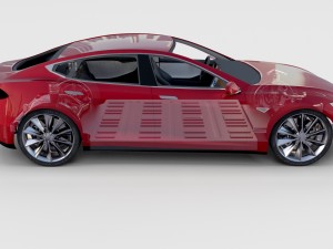 tesla model s with chassis-interior rev 3D Model