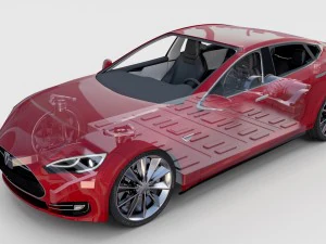 tesla model s com chassis-interior rev Modelo 3D