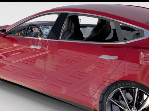 tesla model s with chassis-interior rev 3D Model