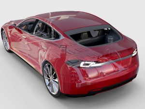 tesla model s with chassis-interior rev 3D Model