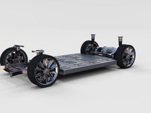 tesla model s with chassis-interior rev 3D Model