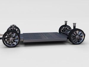 tesla model s with chassis-interior rev 3D Model