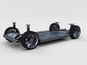 tesla model s with chassis-interior rev 3D Model