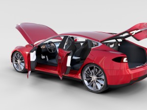 tesla model s with chassis-interior rev 3D Model
