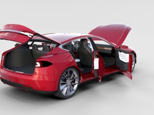 tesla model s with chassis-interior rev 3D Model