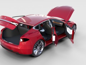 tesla model s with chassis-interior rev 3D Model