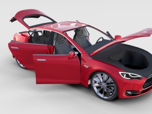 tesla model s with chassis-interior rev 3D Model