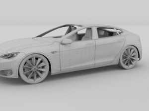 tesla model s with chassis-interior rev 3D Model