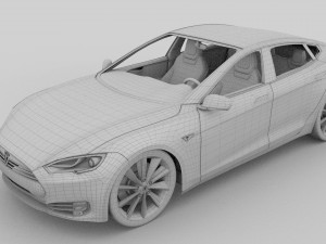 tesla model s with chassis-interior rev 3D Model
