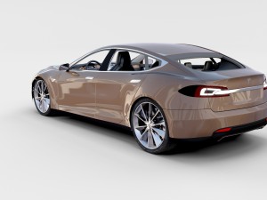 tesla model s with chassis-interior rev 3D Model