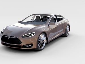 tesla model s with chassis-interior rev 3D Model