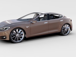 tesla model s with chassis-interior rev 3D Model