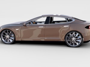 tesla model s with chassis-interior rev 3D Model