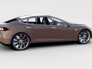 tesla model s with chassis-interior rev 3D Model