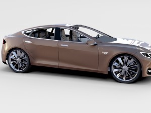 tesla model s with chassis-interior rev 3D Model