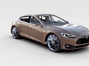 tesla model s with chassis-interior rev 3D Model