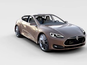 tesla model s dengan putaran sasis-interior Model 3D