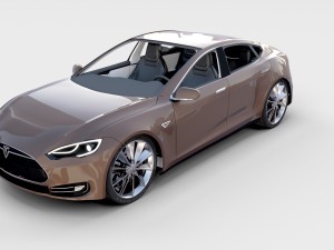 tesla model s with chassis-interior rev 3D Model