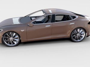 tesla model s with chassis-interior rev 3D Model