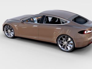 tesla model s with chassis-interior rev 3D Model