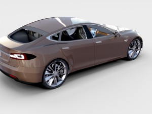 tesla model s with chassis-interior rev 3D Model