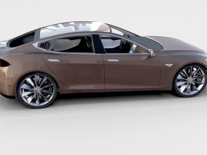 tesla model s dengan putaran sasis-interior Model 3D